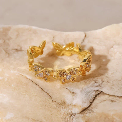 18k Gold Butterfly Ring