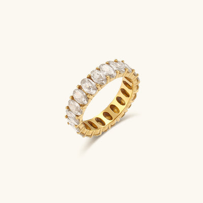 Antoinette 18k Gold Ring with Diamond Simulant