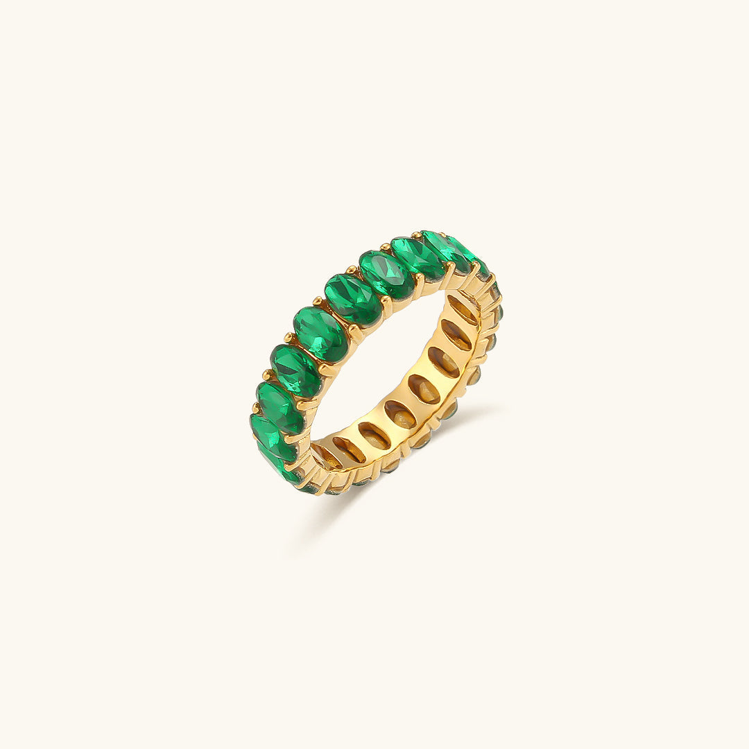 Antoinette 18k Gold Ring with Diamond Simulant