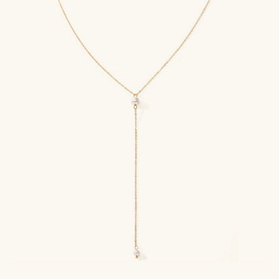 Beatrice Pearl and Fringe Necklace | 14K Gold