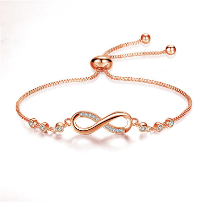 Audrey | Adjustable Silver Infinity Bangle