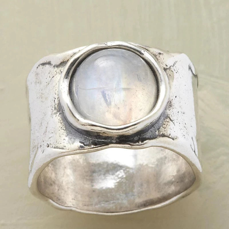 Moonstone Ring with Silver Setting