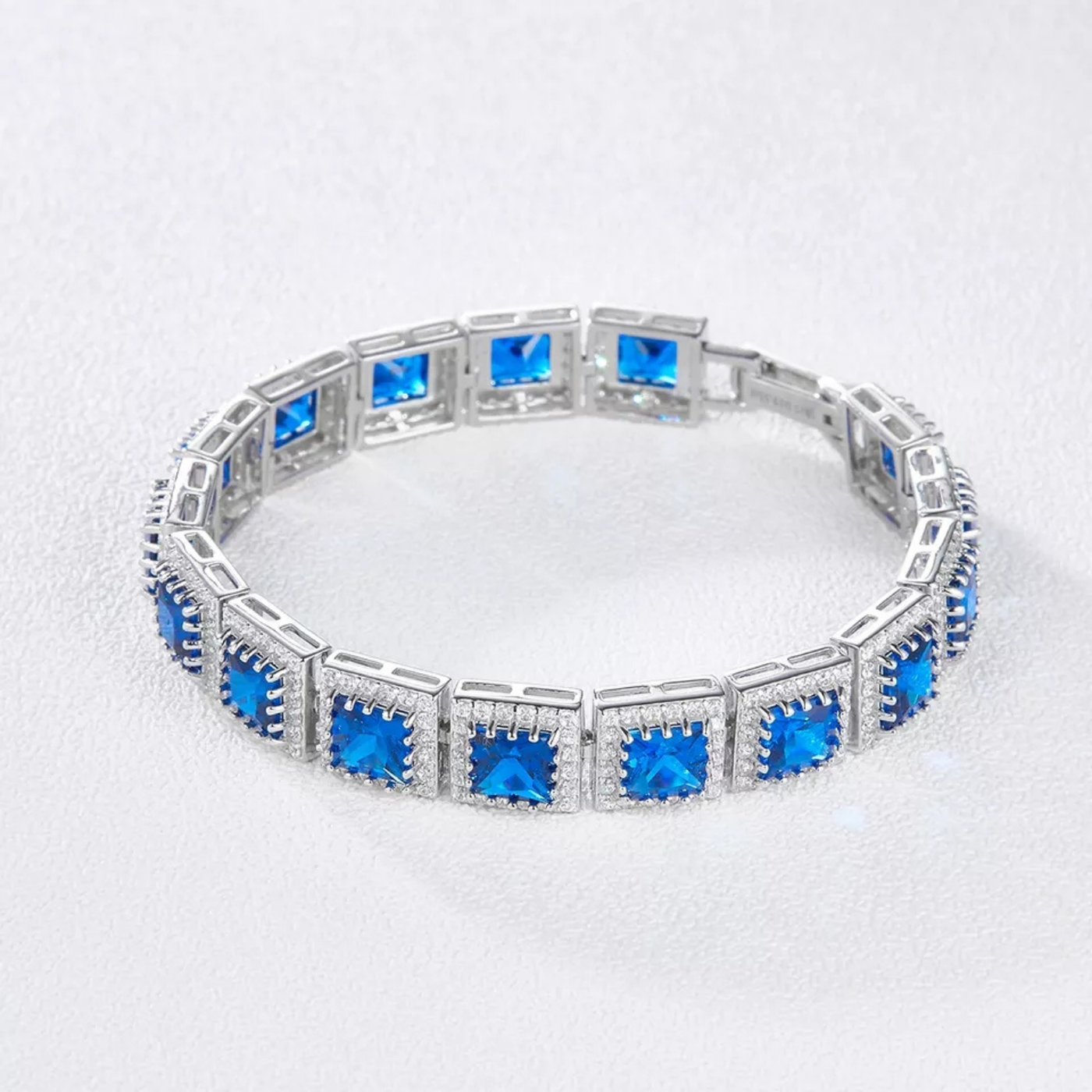 Blue Crystal Tennis Bracelet