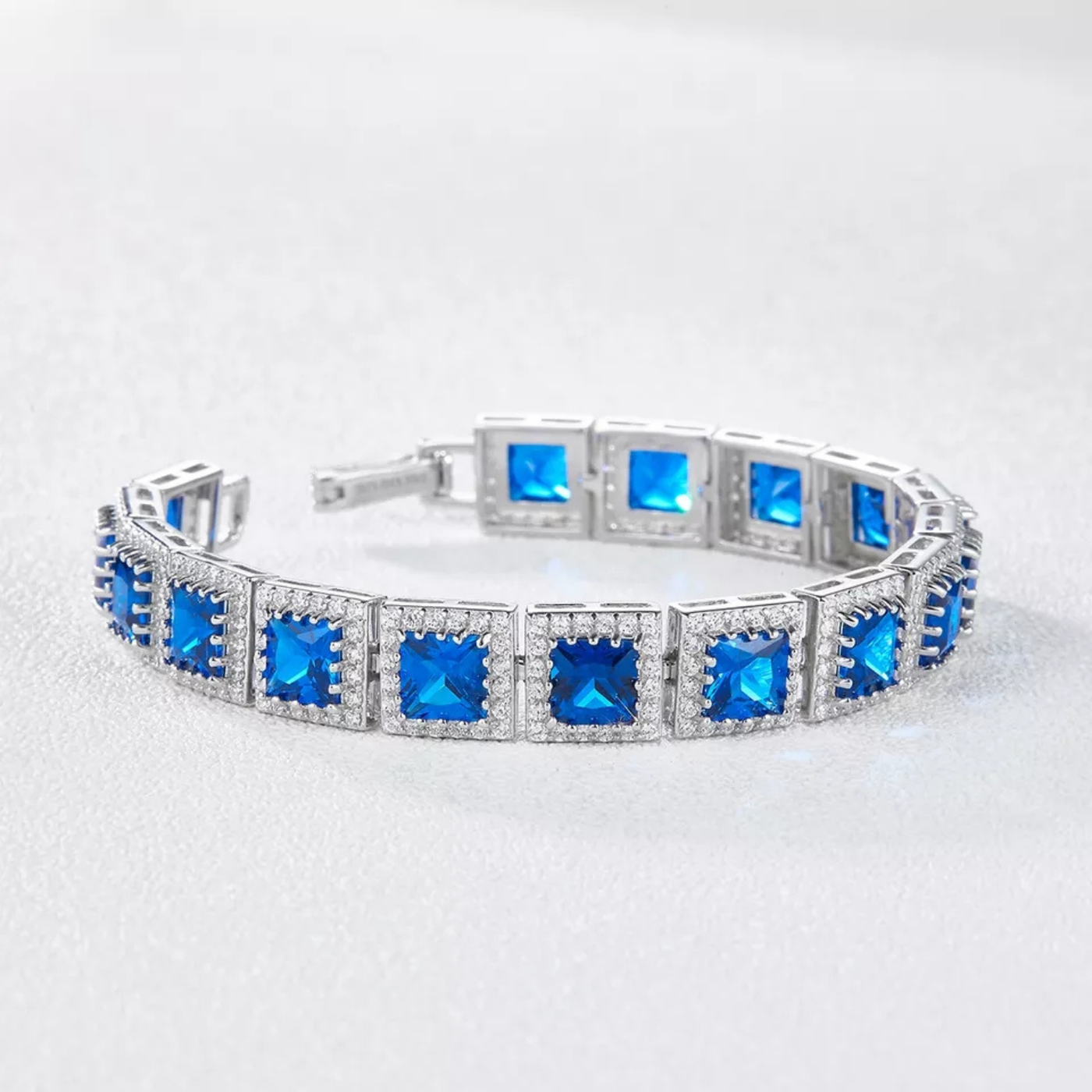 Blue Crystal Tennis Bracelet