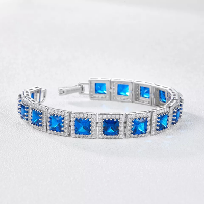 Blue Crystal Tennis Bracelet