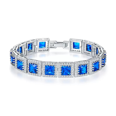 Blue Crystal Tennis Bracelet