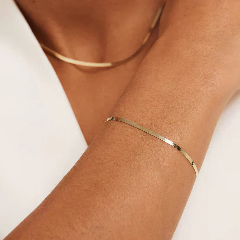 14k Gold Sun Snake Bracelet