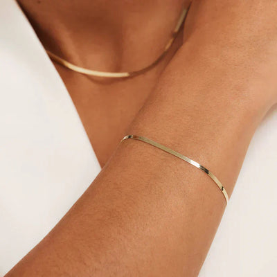 14k Gold Sun Snake Bracelet