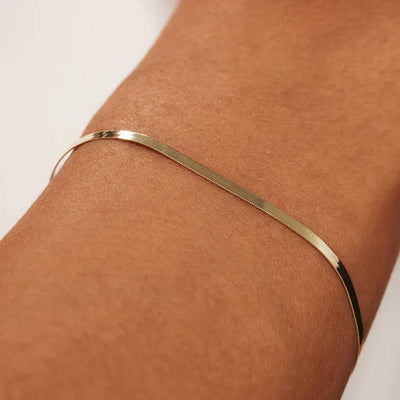 14k Gold Sun Snake Bracelet
