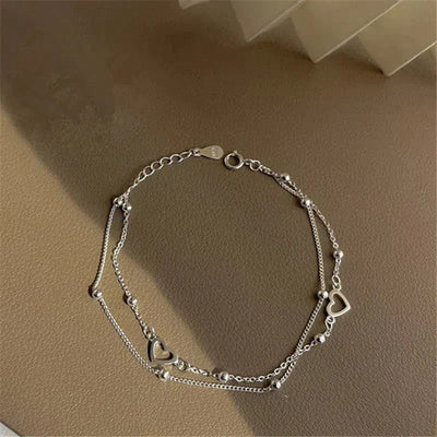 Adjustable Heart Bracelet in Silver