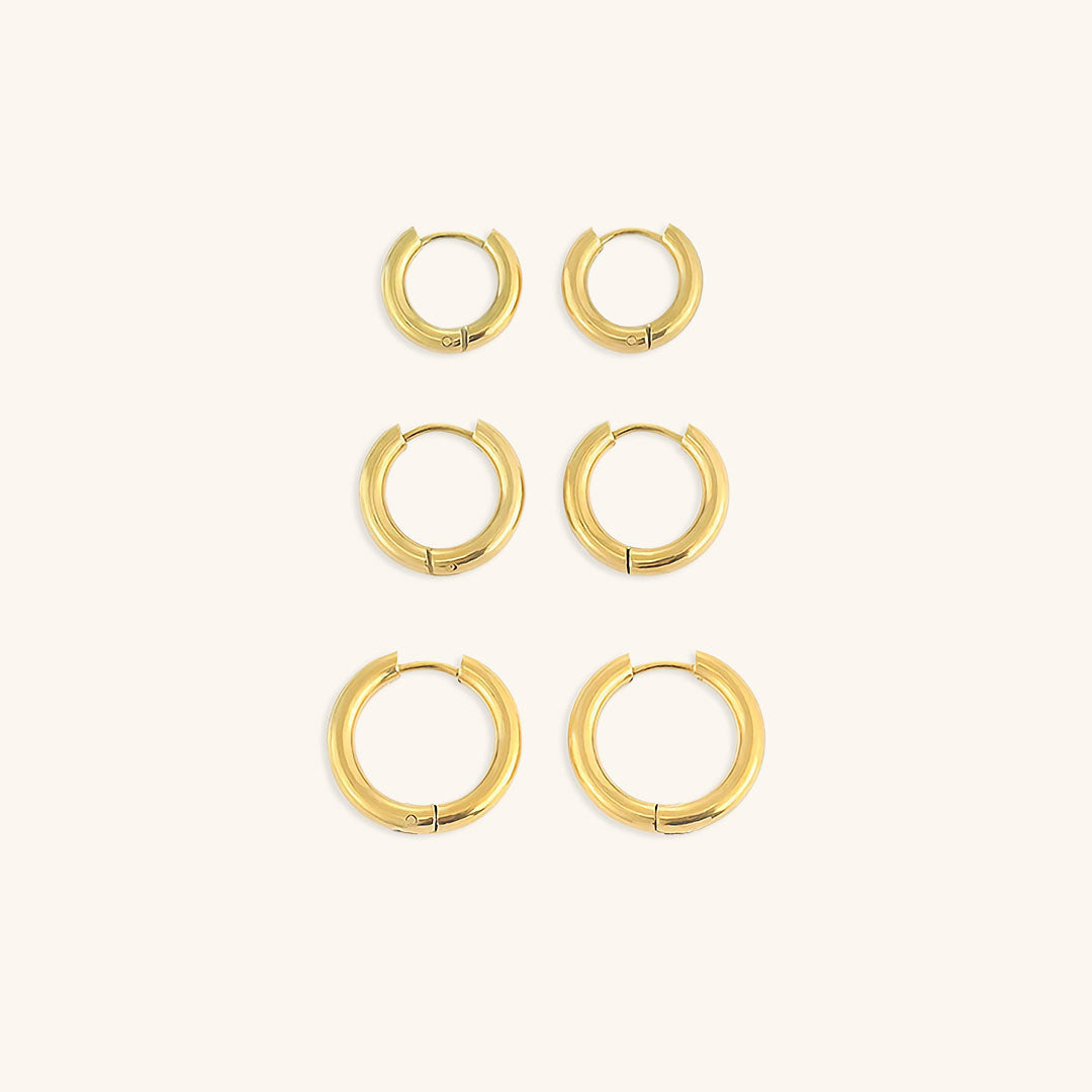 Timeless 18k Gold Round Earrings