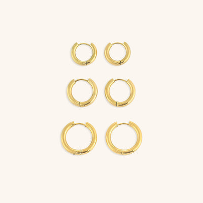 Timeless 18k Gold Round Earrings