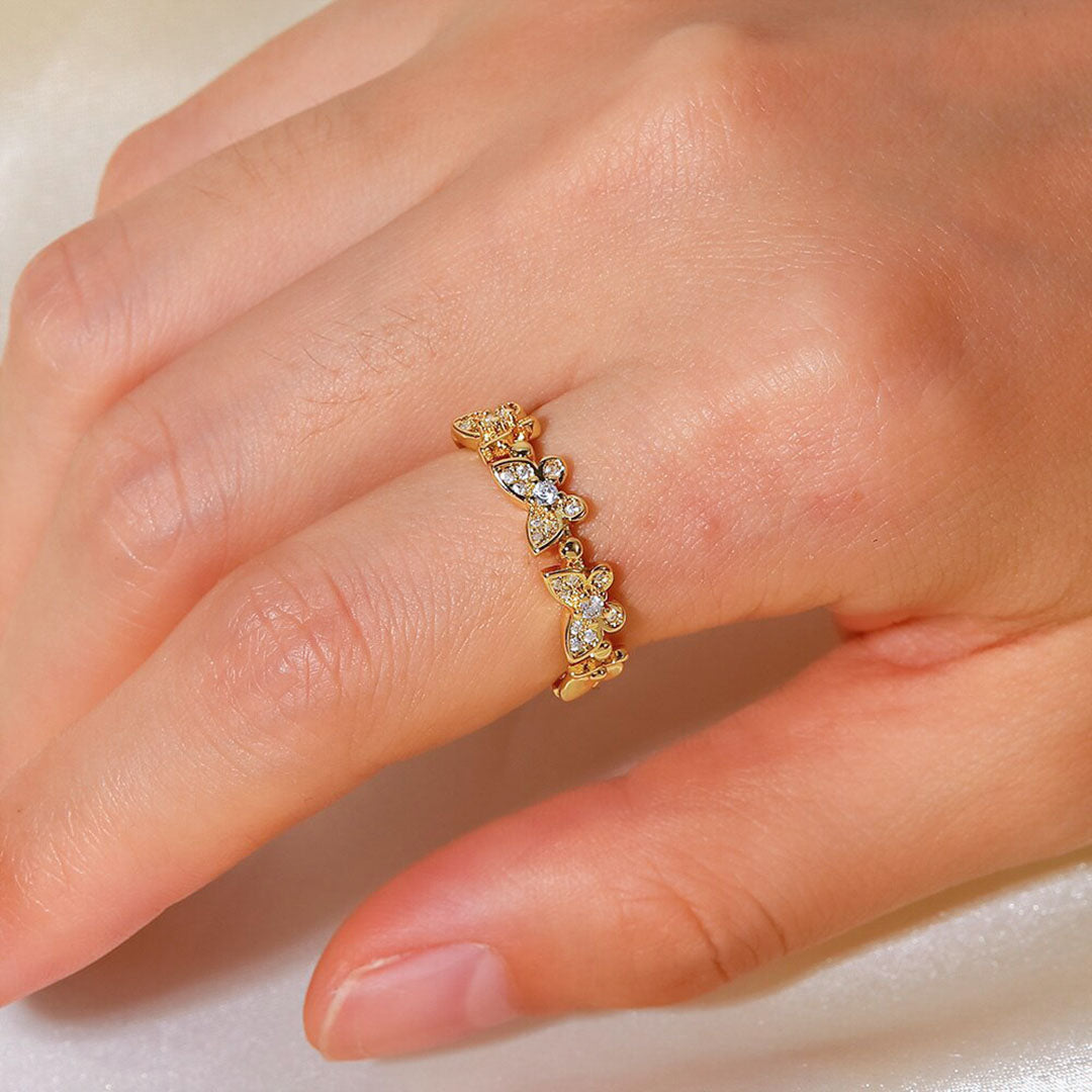 18k Gold Butterfly Ring
