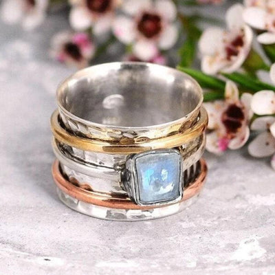 Bold Moonstone Meditation Ring