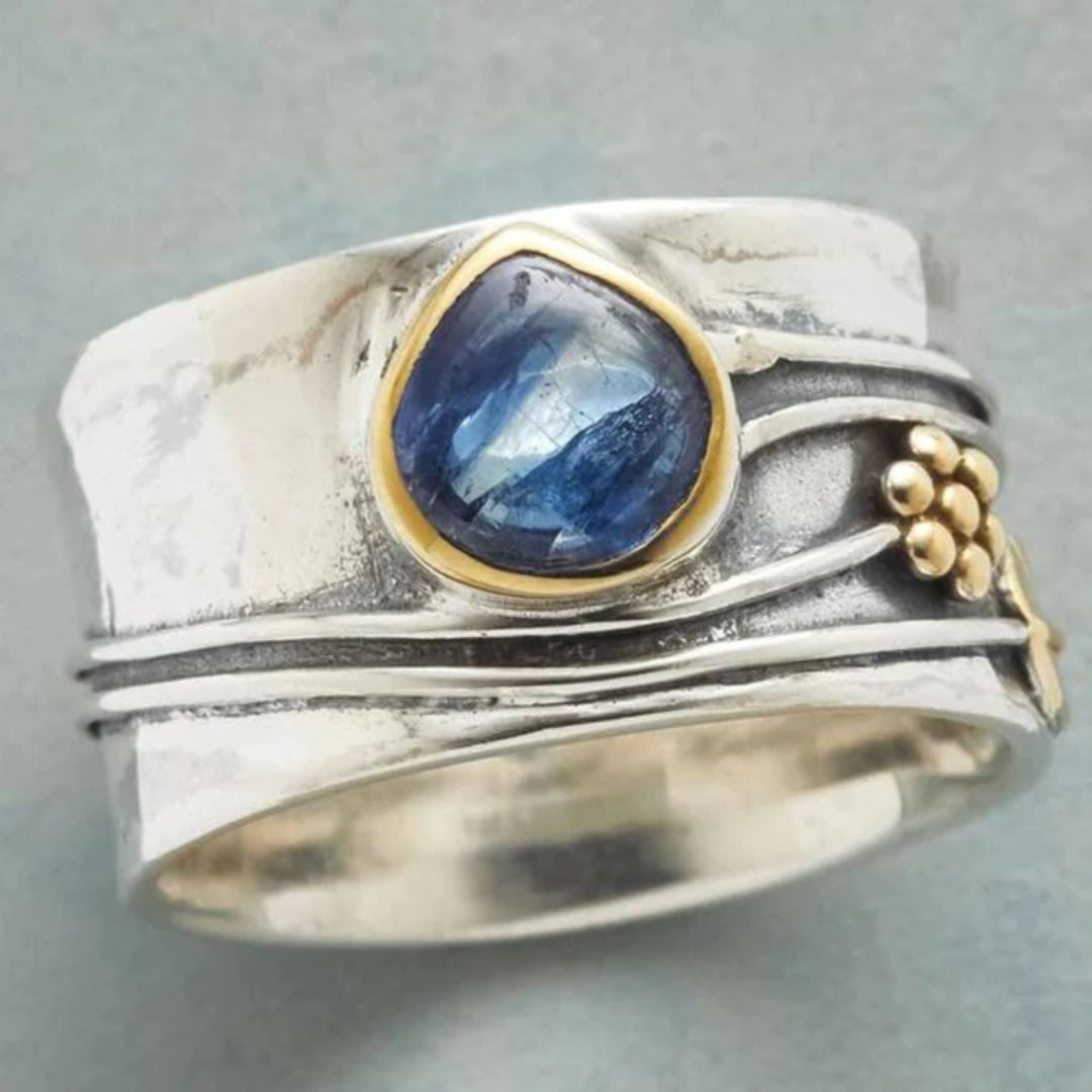 Vintage ring with blue stone.
