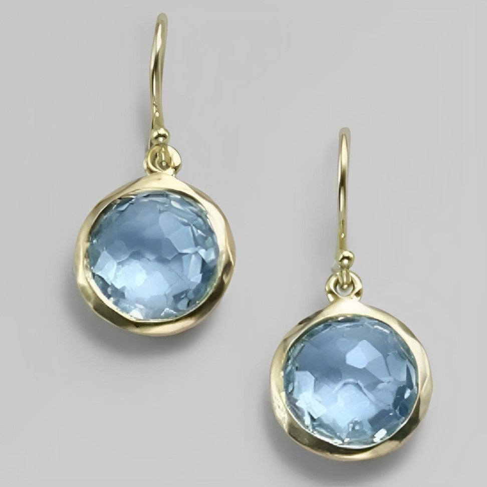 Elegant Blue Crystal Drop Earrings
