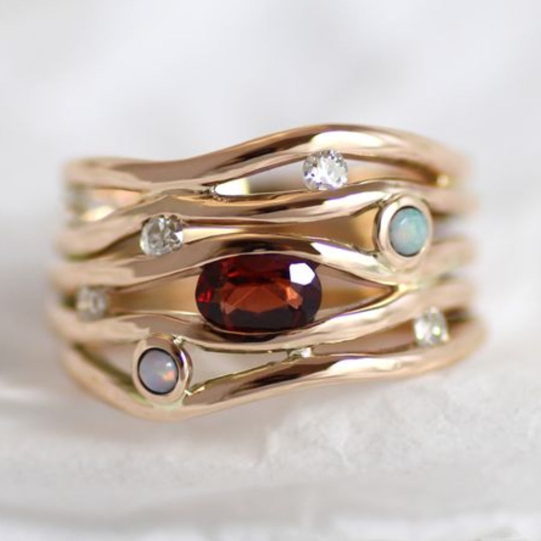 Classic Thin Gold Ring with Vintage Zirconia