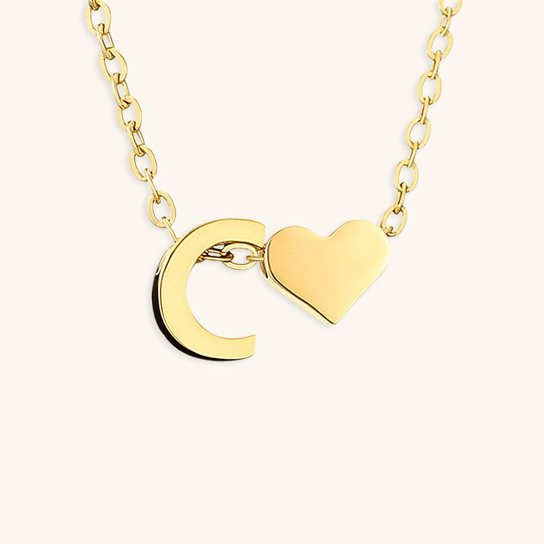 18k Gold Initial Necklace - Ria