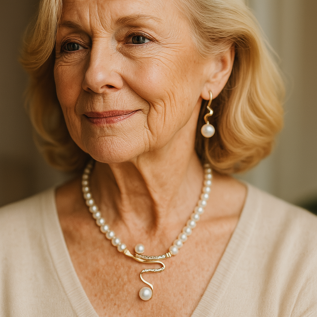 Chic Natural Pearl Necklace and Earring Set