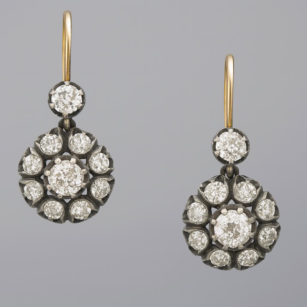 Retro Gemstone Dangle Earrings