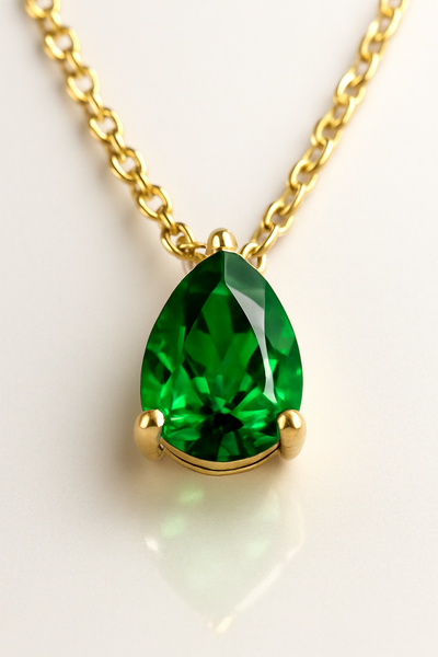 Teardrop-Shaped Birthstone Pendant Necklace