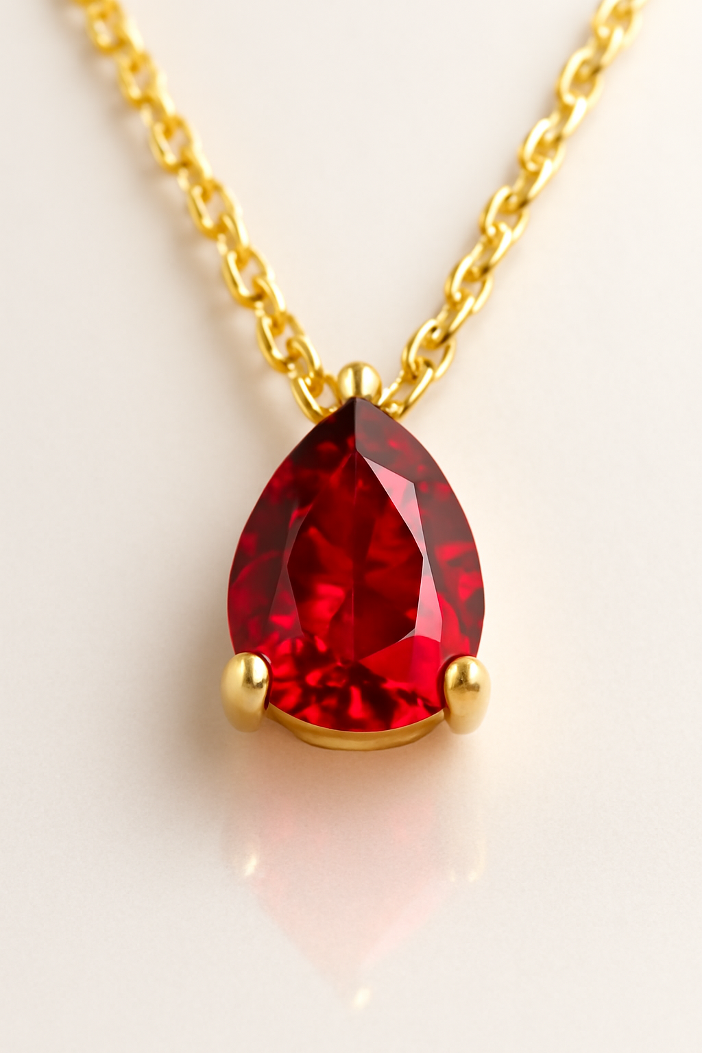 Teardrop-Shaped Birthstone Pendant Necklace