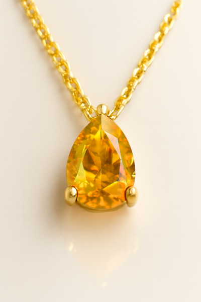 Teardrop-Shaped Birthstone Pendant Necklace