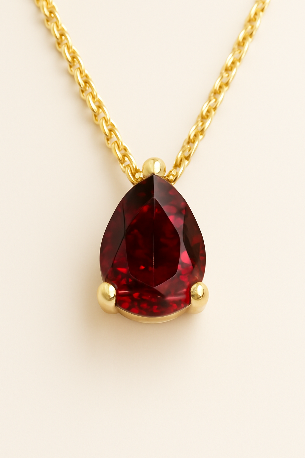 Teardrop-Shaped Birthstone Pendant Necklace