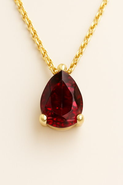 Teardrop-Shaped Birthstone Pendant Necklace