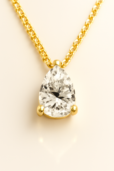 Teardrop-Shaped Birthstone Pendant Necklace