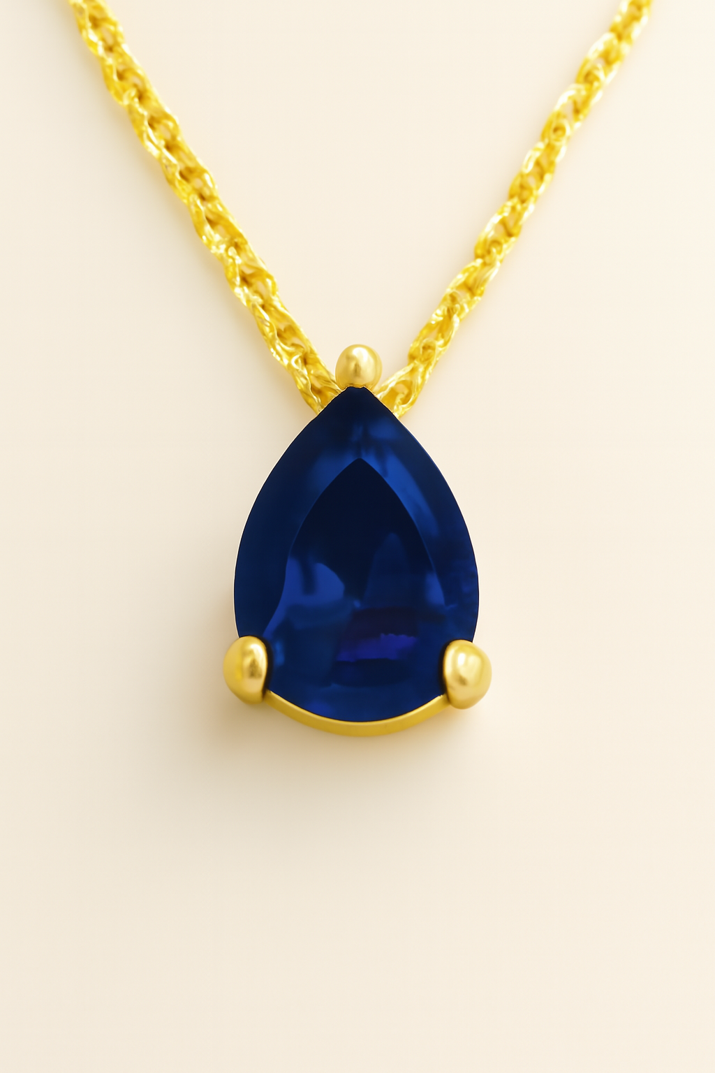 Teardrop-Shaped Birthstone Pendant Necklace