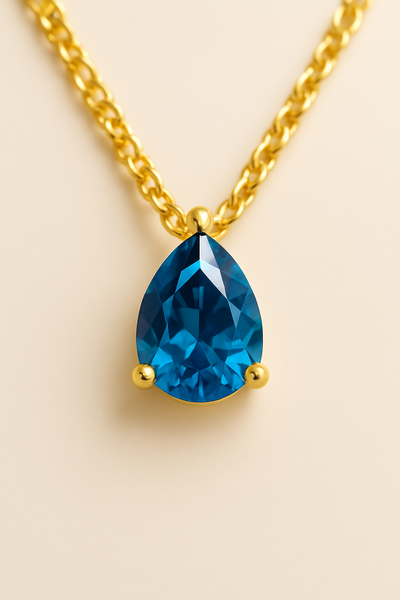 Teardrop-Shaped Birthstone Pendant Necklace