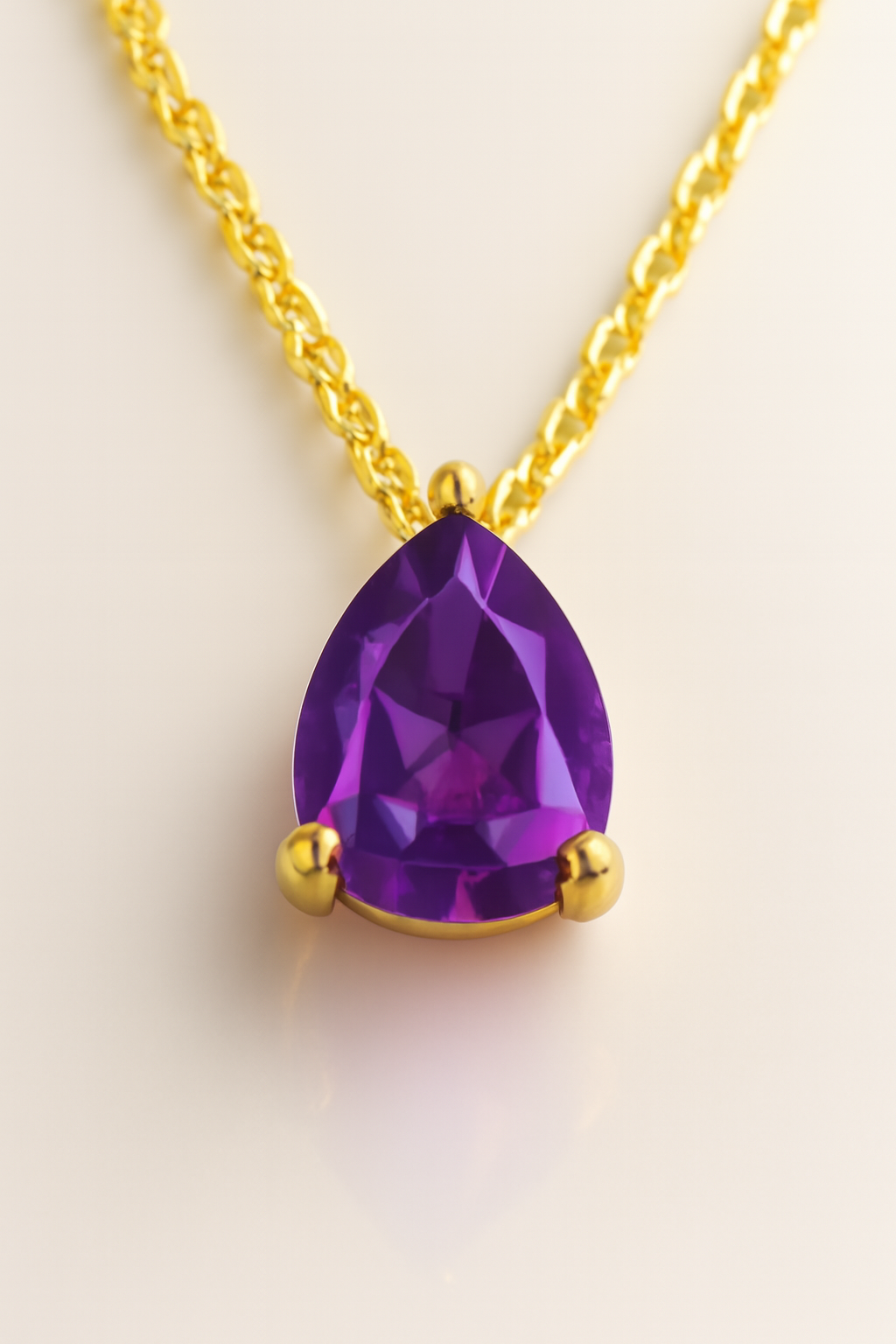 Teardrop-Shaped Birthstone Pendant Necklace