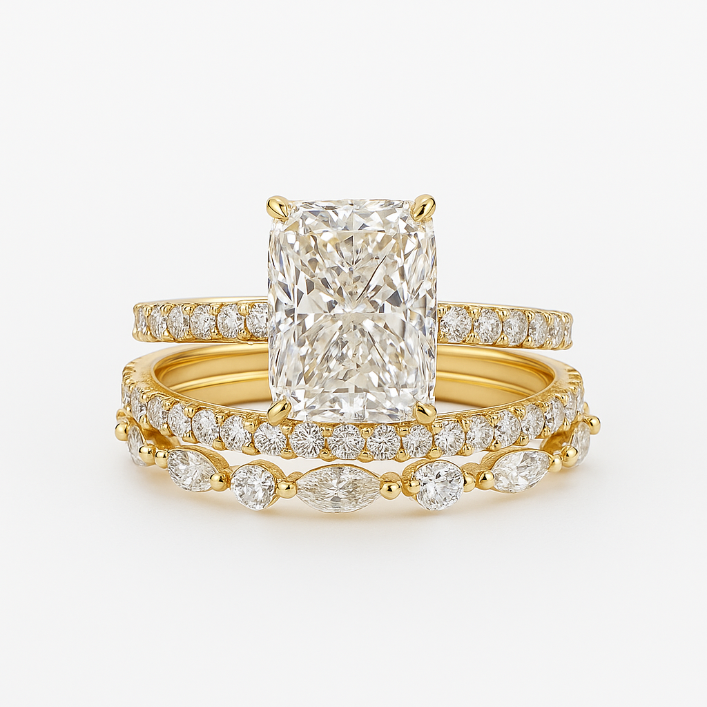 Jaily™ | Elegant Gold 3-Piece Wedding Ring Set