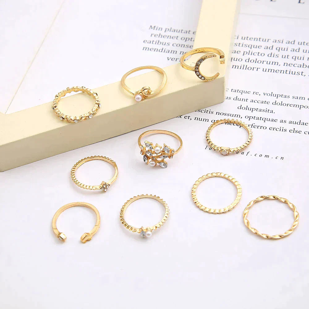 Boho™ | Silver & Gold Ring Collection (10 Pairs)
