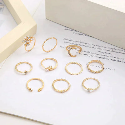 Boho™ | Silver & Gold Ring Collection (10 Pairs)