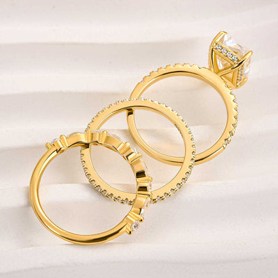 Jaily™ | Elegant Gold 3-Piece Wedding Ring Set