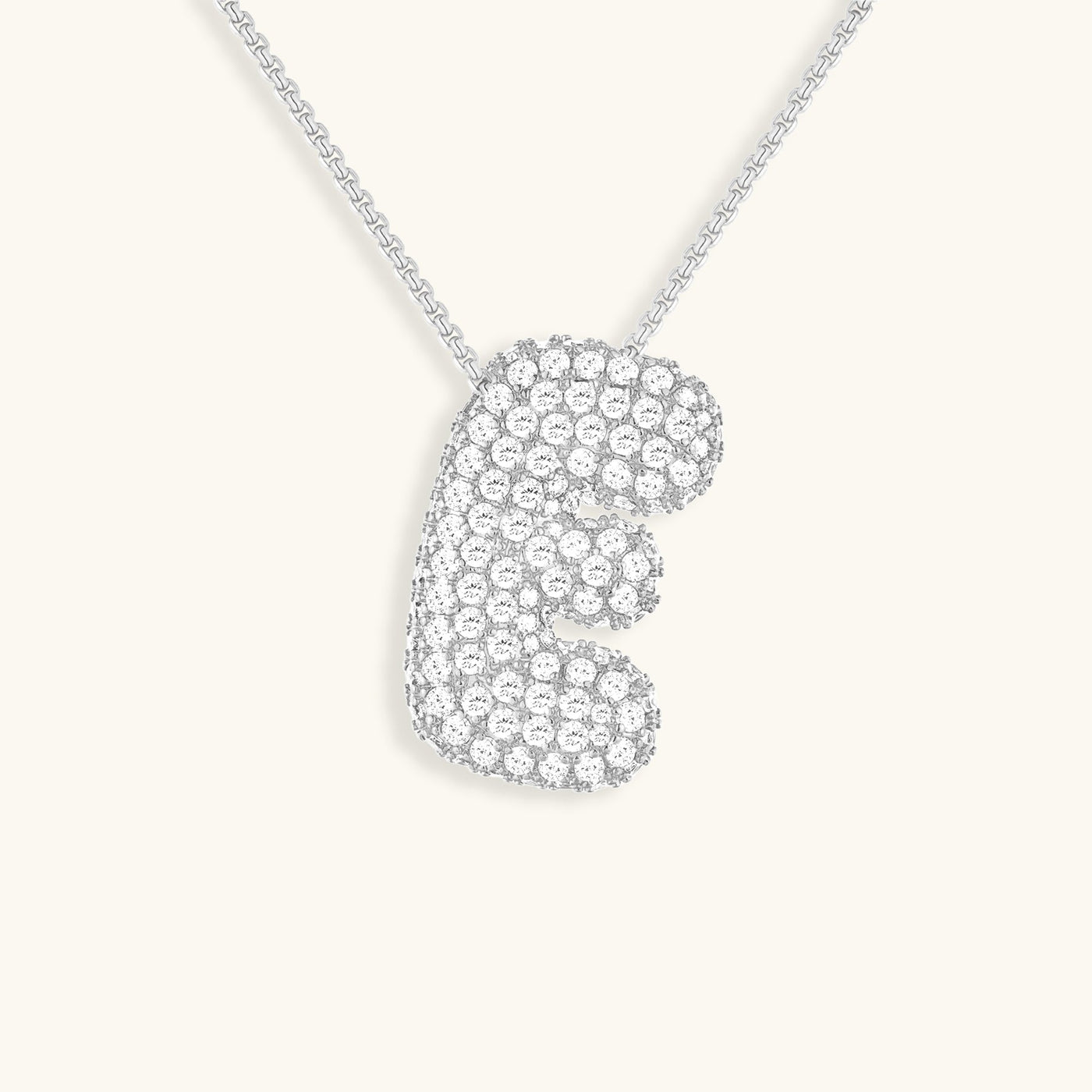 18k Gold Bubble Name Necklace with Diamond Accent