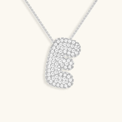 18k Gold Bubble Name Necklace with Diamond Accent