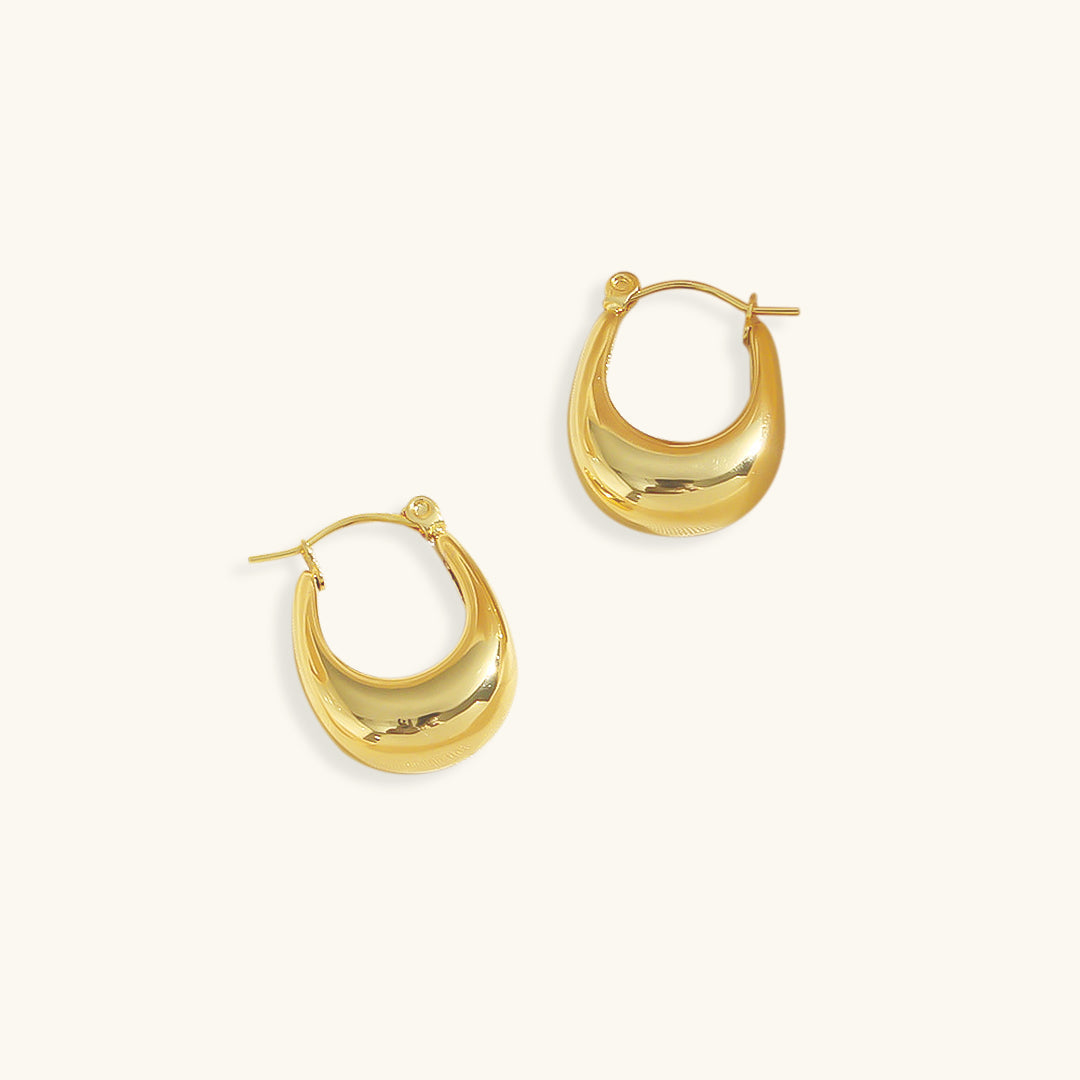 18k Gold Circle-Shaped Evie Hoop Earrings