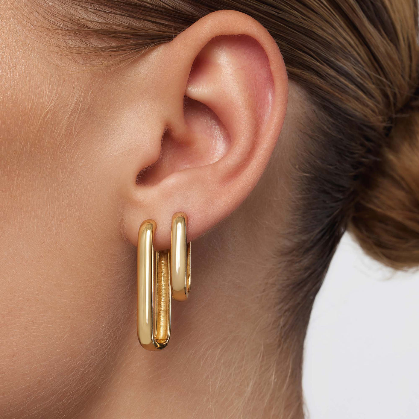 18k Gold Store Icon Hoop Earrings