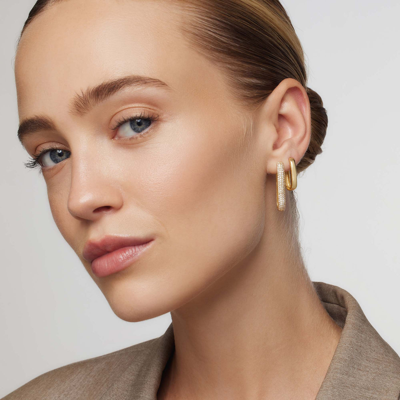 Icona™ | Large Gold Pave Hoop Earrings