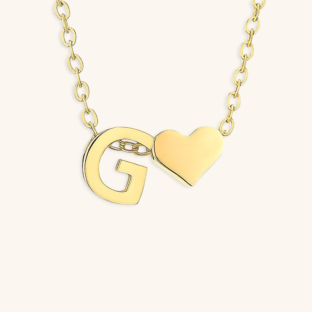 18k Gold Initial Necklace - Ria