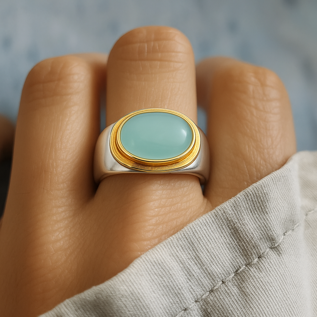 Vintage Green Moonstone Ring - Gabi Collection