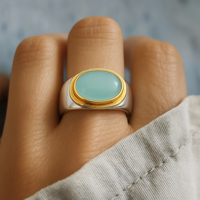 Vintage Green Moonstone Ring - Gabi Collection