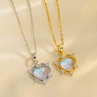Heart-Shaped Moonstone Necklace