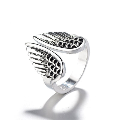 Adjustable 925 Sterling Silver Angel Ring