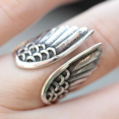 Adjustable 925 Sterling Silver Angel Ring