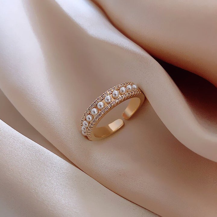Opulent Pearl and Gold Designer Ring