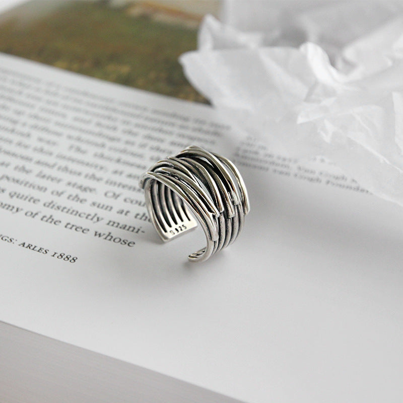 Natalia | Adjustable Layered Ring in 925 Sterling Silver